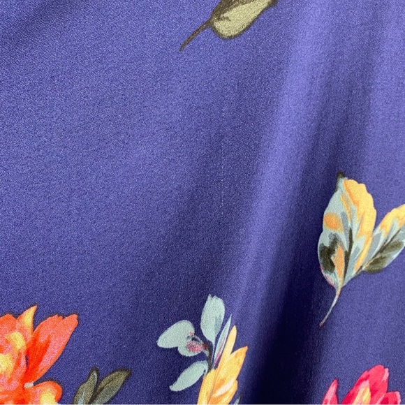 WHITE BIRCH Womens Navy Floral Ruffle Boho Peasant Hippie Kimono Cover Up Sz S/M - Picture 9 of 14